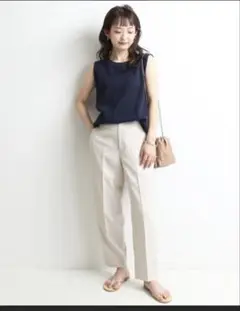 SLOBE IENA PEマットストレッチペグトップパンツ