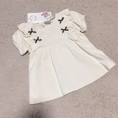 【新品タグ付き】半袖　肩フリルリボンTシャツ　90cm