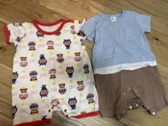 80 半袖ロンパース　アンパンマン　バイカラー