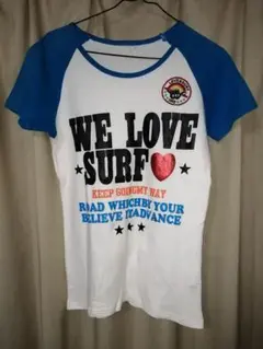 半袖Tシャツ サイズ表記S白WE LOVE SURF1985CALIFORNIA