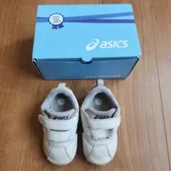 ASICS キッズスニーカー ホワイト/ネイビー
