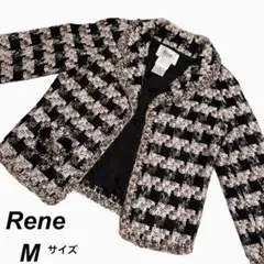 美品♡ルネ ジャケット TISSUE ツイード ピンク 黒 38 M