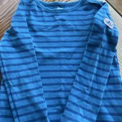 PETIT BATEAU 青と青のストライプ 長袖カットソー