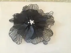 ブラックレースコサージュ 約10cm