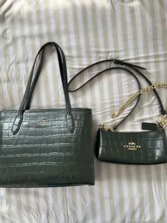 COACH ダークグリーン バッグセット