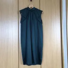 Drawer ドゥロワー ワンピース シルク100% 36 グリーン