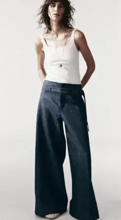 ZARA ワイドレッグパンツ