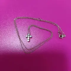 限定セール K18WG ポンテヴェキオダイヤモンド0.23ct クロスネックレス