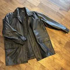【美品】レザージャケット　カーコート　古着　pierucci（ピエルッチ）