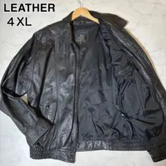 [ビッグサイズ /4XL] VINTAGE レザージャケット ジップアップ 黒