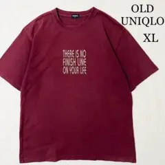 OLD UNIQLO オールドユニクロ プリントTシャツ バーガンディー XL
