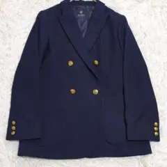 美品 ナノユニバース 36 金ボタン ダブルブレスト ジャケット ネイビー