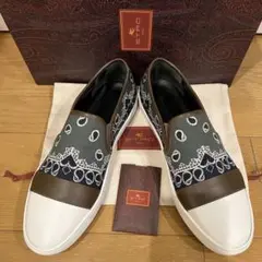 イタリア製　未使用　エトロ　ETRO 所々レザー✖️ペイズリー高級スニーカー