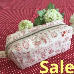 【限定】可愛い　コスメ柄　キャラメルポーチ　ボックスポーチ　ハンドメイド♡