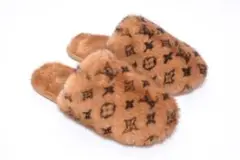 ルイヴィトン ミンクファー 現行 ルームシューズ LV スイートライン スリッパ
