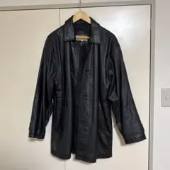 MTD KIDS NEW BASIC ブラックレザーコート 古着