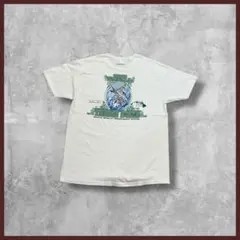 US古着 AAA 両面プリント 魚 Tシャツ 半袖 ホワイト Lサイズ