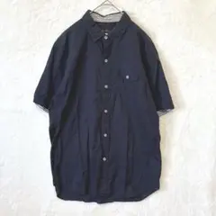 ザショップティーケー♦︎シャツ 半袖 XL コットン 胸ポケット ネイビー 無地