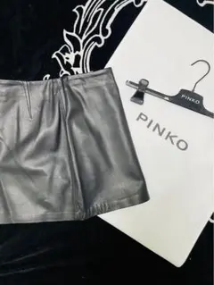 [新品未使用品] PINKO ブラックレザーミニスカート タグ無し38