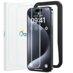 Oasea iPhone15ProMax 用 強化ガラス 保護フィル 2枚