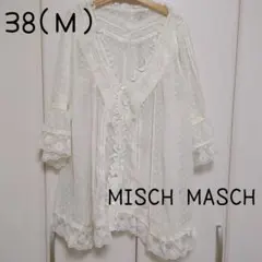 ミッシュマッシュ　ドット　レース　プルオーバー　シアー　トップス　ブラウス　М