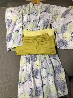 petit main プティマイン　花柄 浴衣 130cm 兵児帯