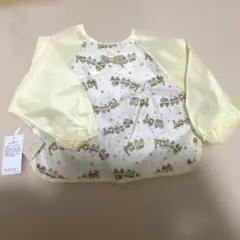 新品　タグ付き ◎子供用 お食事エプロン イエロー 車柄