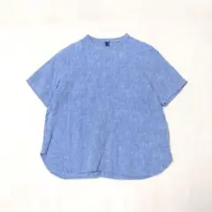 PAR ICI パーリッシィ　リネンシャツブラウス　プルオーバー　ブルー