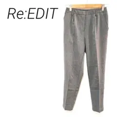 Re:EDIT グレー スリムフィットパンツ ウエストゴム　S オフィス