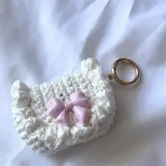 ハンドメイド　フリルミニポーチ