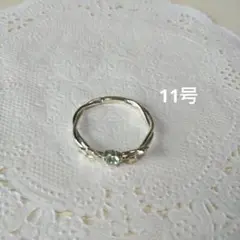 アクアマリンのあさがおシルバーリング