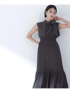 NATURAL BEAUTY BASIC サイドリボンプリーツワンピース