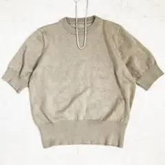 クリカ KURICA 半袖ニット M コットン混 ショート丈 クルーネック