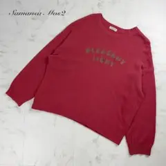 美品 SM2 フロント刺繍クルーネックニット レッド サイズF*RC870