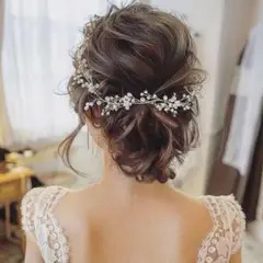シルバー ヘッドドレス 小枝 ヘアアクセサリー 結婚式 ウェディング