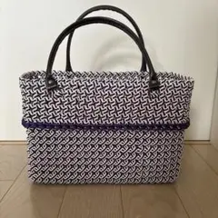 お値下げ白と紫　クラフトバンドbag