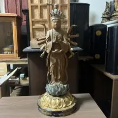 送料無料　旧家蔵出　江戸期木彫り玉眼仏像　高さ17.5ｃｍ 送料無料 旧家蔵出 江戸期木彫り玉眼仏像 高さ17.5cm