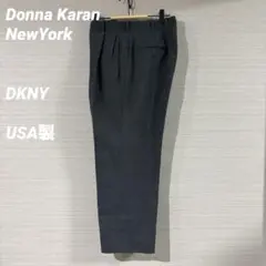 Donna Karan プリーツスラックス　USA製　チャコールグレー　32