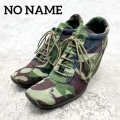 NO NAME ノーネーム✨厚底 スニーカー 迷彩柄 ウェッジソール 39