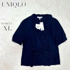新品✨【ユニクロ】フリルブラウス イネス カジュアル とろみ ゆるだぼ XL