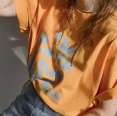 Ungrid ヴィンテージウォッシュロゴビックtee