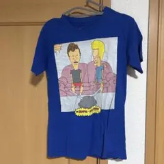 アメリカ古着 ビーバーとバットヘッド Tシャツ 青 S