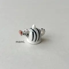 フェーヴ　シマウマのティーポット　フランス　ミニチュア陶器　f-3610