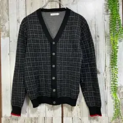 ☆デラックスクロージング☆日本製☆カーディガン ニット タイト M チェック