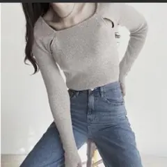 Reurie' スリットショルダーラメニット