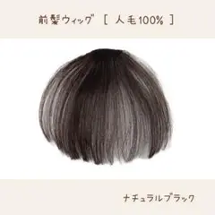 人毛100％前髪ウィッグ　シースルーバング　総手植え　ぱっつん 前髪