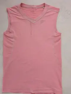 ピンク ノースリーブ Vネックシャツ 150②