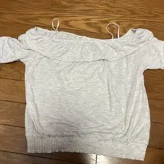 H&M オフショルダー グレー Tシャツ US 12-14Y 150〜160位