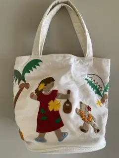 ファミリア ハワイ柄 トートバッグ バッグ 手刺繍 限定 ウクレレ