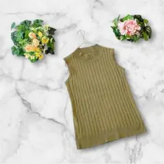 Juiia Boutique ニットベスト　ノースリーブ　M カーキ